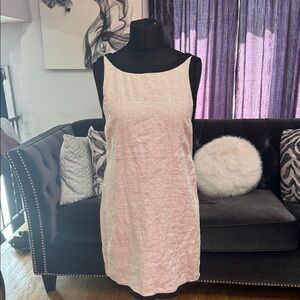 Billy J Sleeveless tan linen Dress